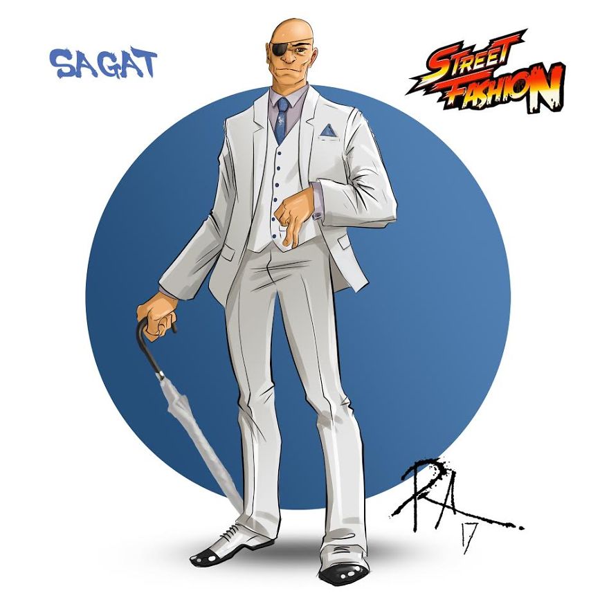 I Drew The "Street Fighter 2" Characters Like A Model.