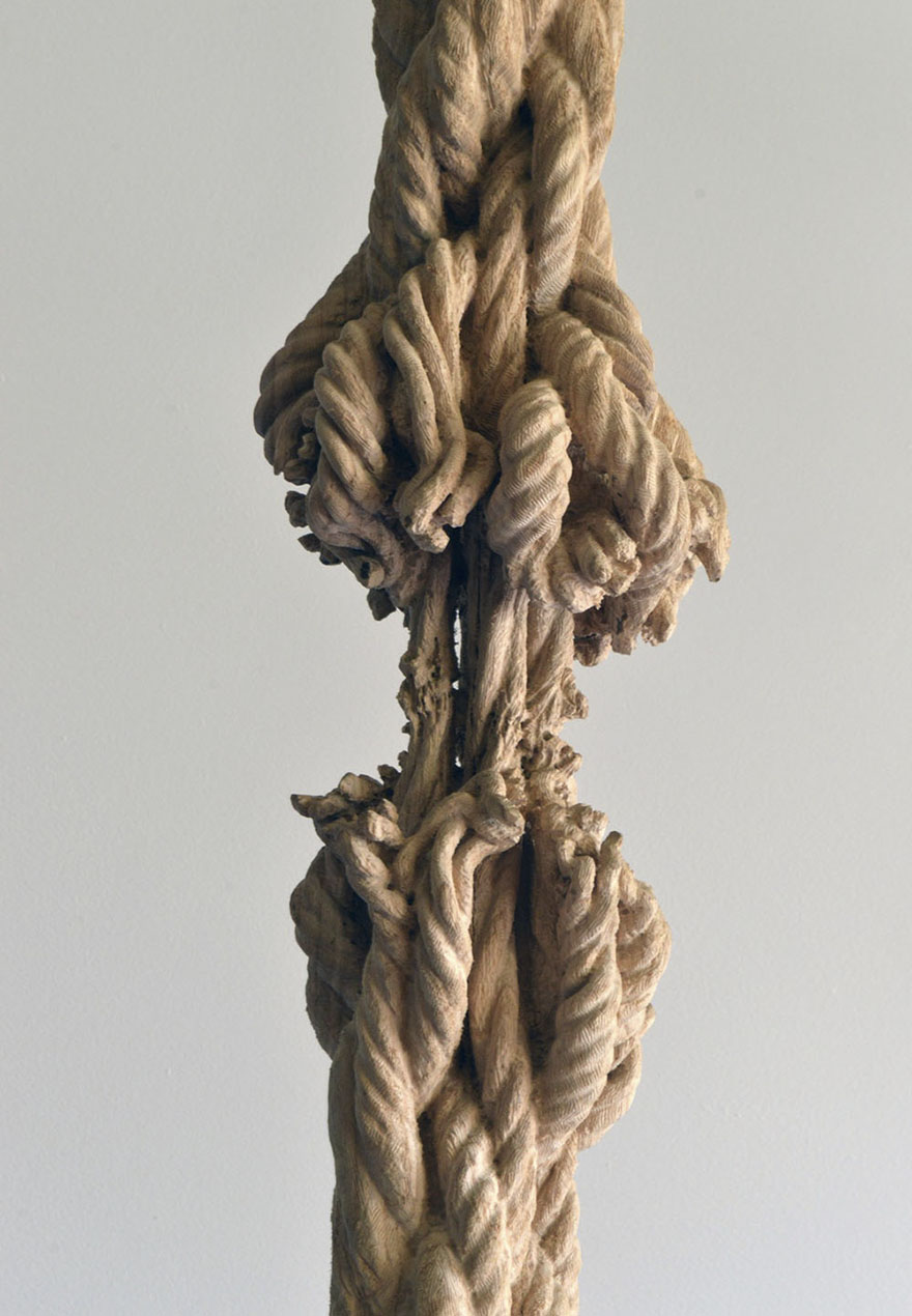 Giant Tree Trunk Carved Down To Frayed Rope By Maskull Lasserre