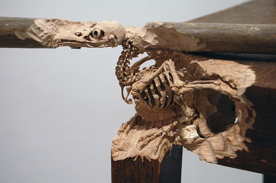 Giant Tree Trunk Carved Down To Frayed Rope By Maskull Lasserre Giant Tree Trunk Carved Down To Frayed Rope By Maskull Lasserre
