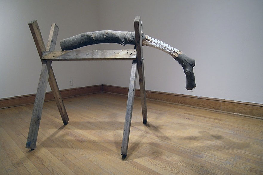 Giant Tree Trunk Carved Down To Frayed Rope By Maskull Lasserre