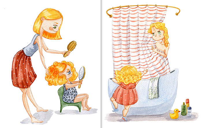 My 3-Year-Old Daughter Never Lets Me Get Bored So I Started Illustrating Our Life