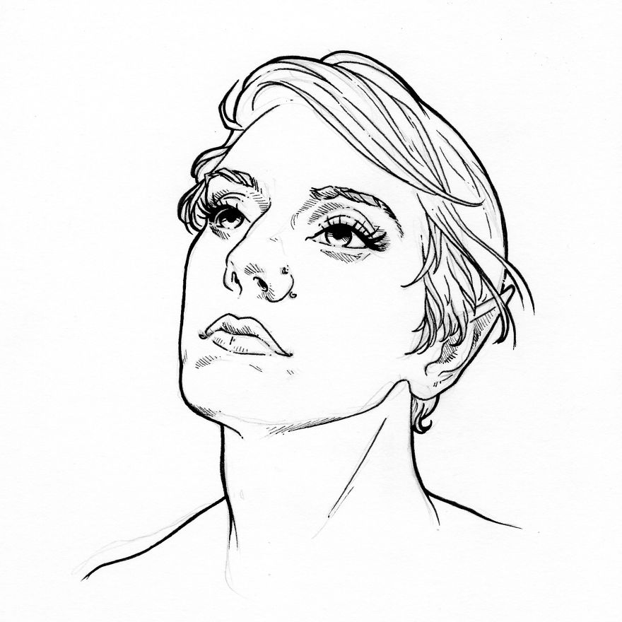 I Draw Instagram Selfies In Ink