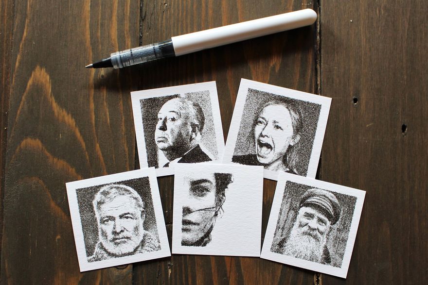 Tiny Portraits Drawn By A Robot