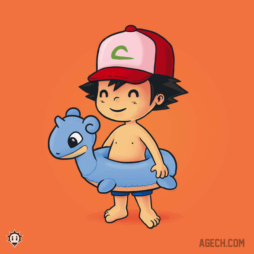Ash And Lapras Are Ready For Summer