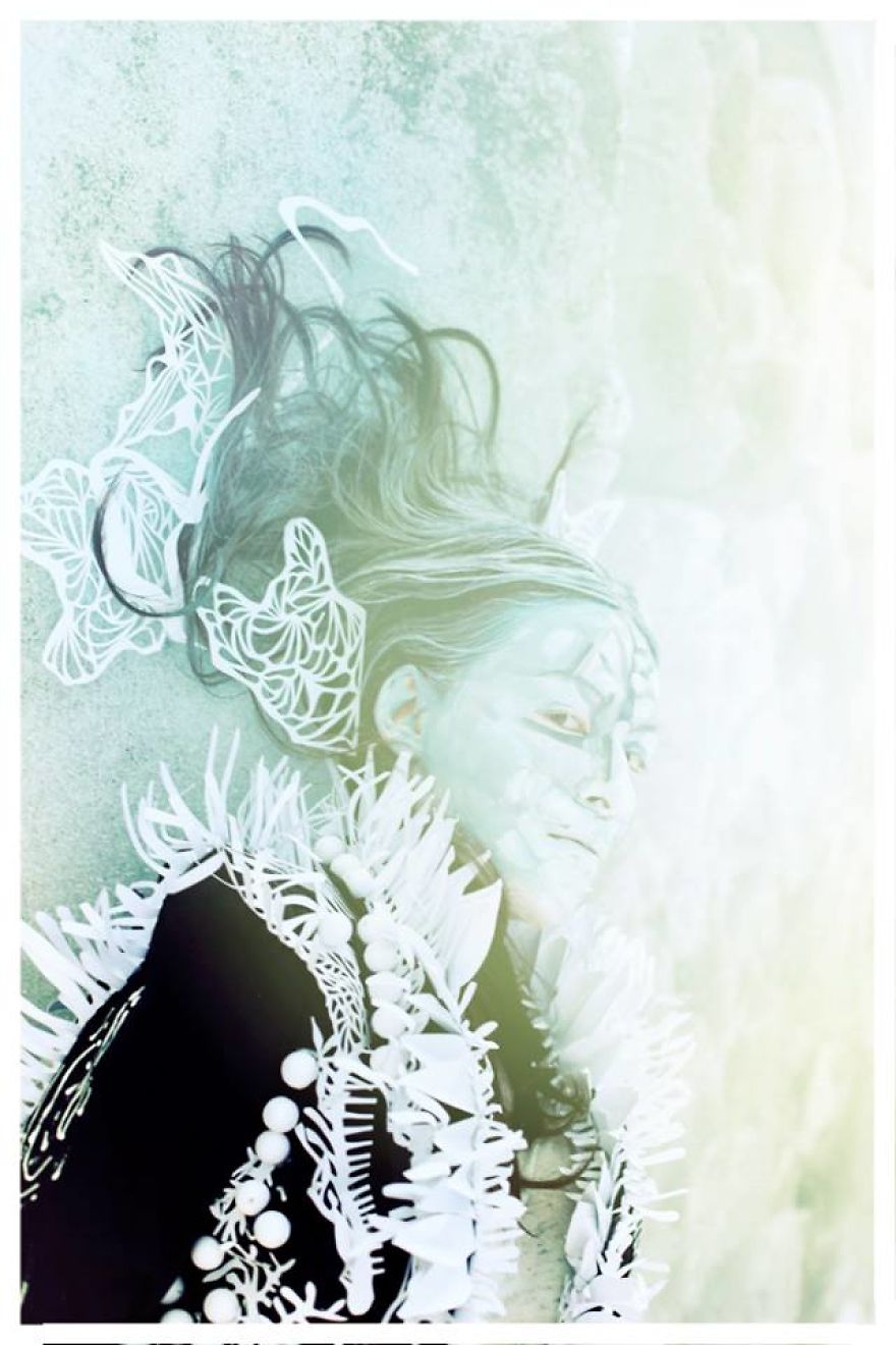 Inspiring Paper Art And Bodypainting Combination By Artist Vilija Vitkute