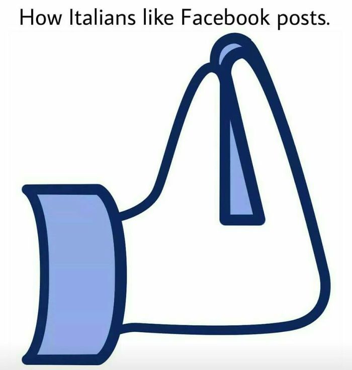 Facebook logo as italian gesture meme