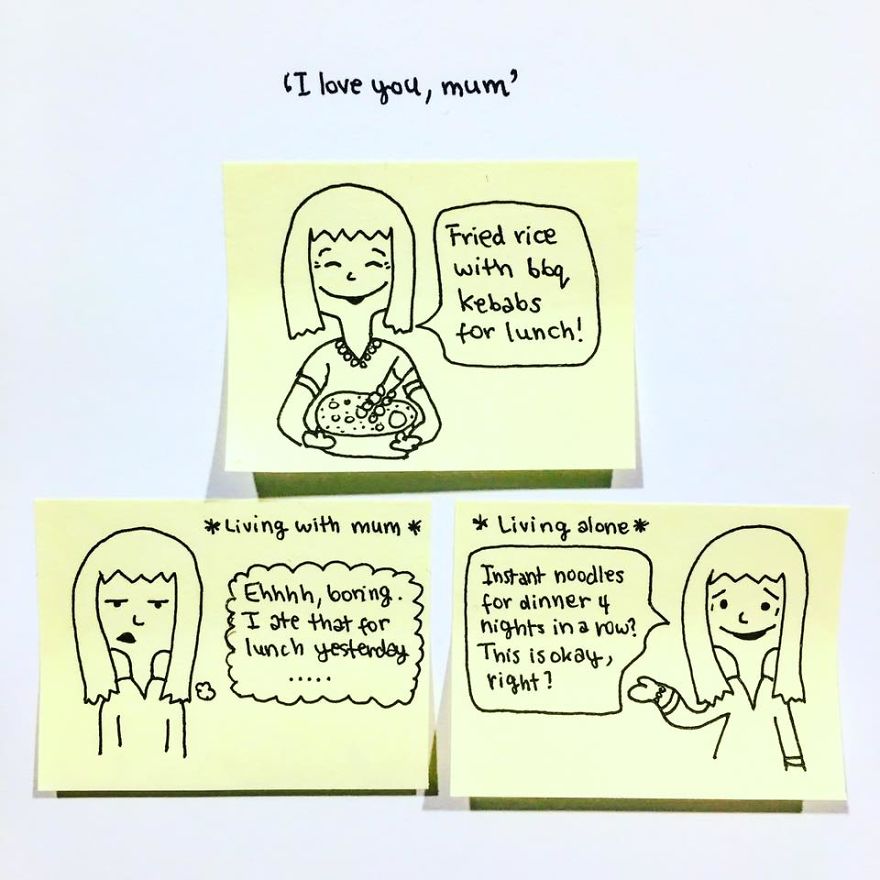 Turning Post-it Notes Into Fun Comics, Scribbling Down Annoying And Awkward Social Situations