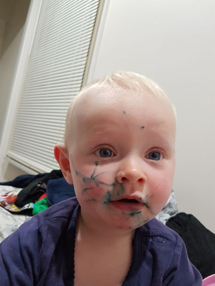 My Daughter Watched Me Painting And Thought She Would Create Her Own Masterpiece