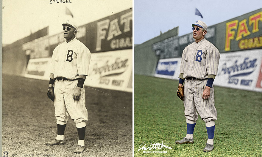 Casey Stengel. Brooklyn, 1915