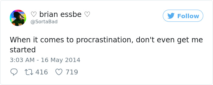 Procrastination Tweet