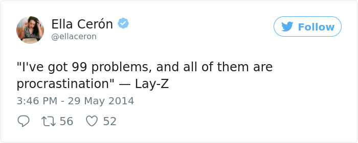 Procrastination Tweet