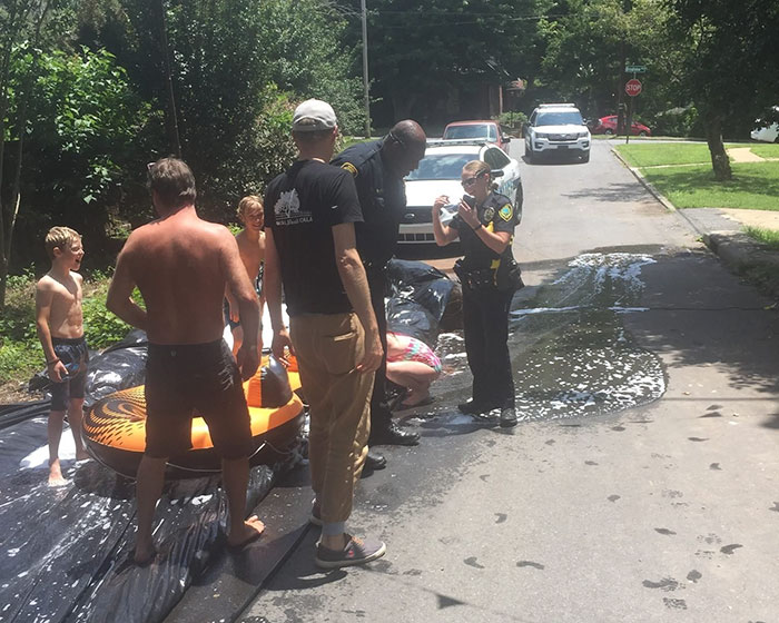 Neighbour Calls Police To Shut Down This Illegal Slip'N Slide, But Things Don't Go As Planned Neighbour Calls Police To Shut Down This Illegal Slip'N Slide, But Things Don't Go As Planned