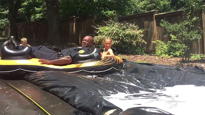 Neighbour Calls Police To Shut Down This Illegal Slip'N Slide, But Things Don't Go As Planned Neighbour Calls Police To Shut Down This Illegal Slip'N Slide, But Things Don't Go As Planned