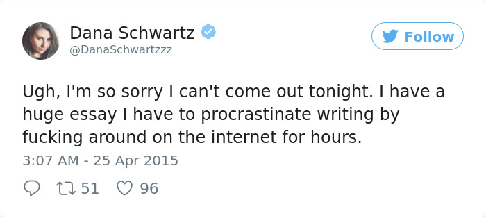 Procrastination Tweet