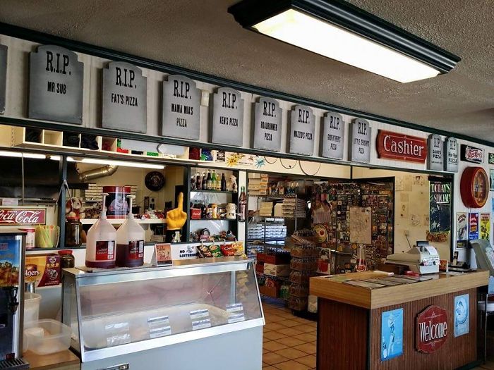This Restaurant Has Tombstones On The Wall Of All The Places That Were There Before It