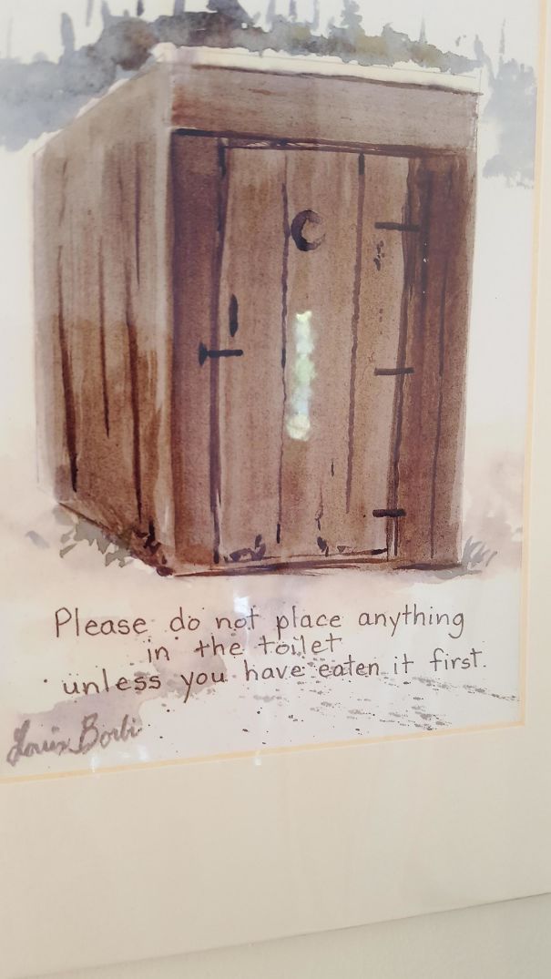 This Picture In The Bathroom Of Our Motel Room