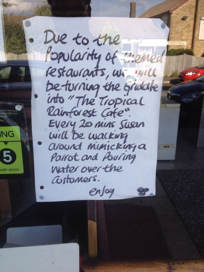 Seen At A Local Greasy Spoon Cafe