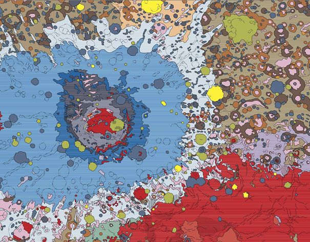 Geological Map Of The Moon - Looks Like Modern Art