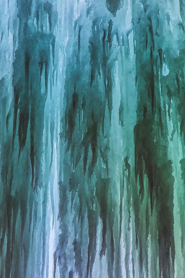 My Photo Of A Frozen Waterfall. Looks Like A Watercolor Painting