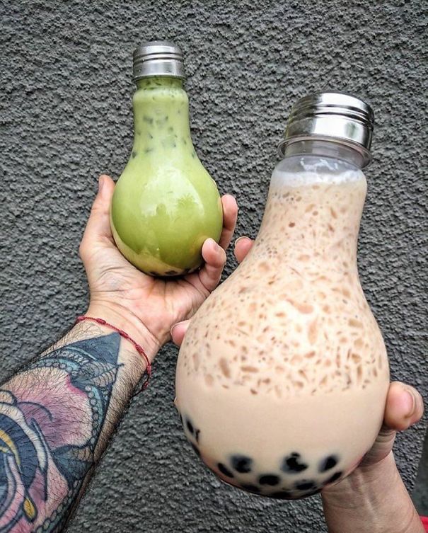 Bubble Tea In A Lightbulb