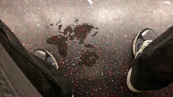 My Friend Accidentally Drew Half Of The World With His Umbrella