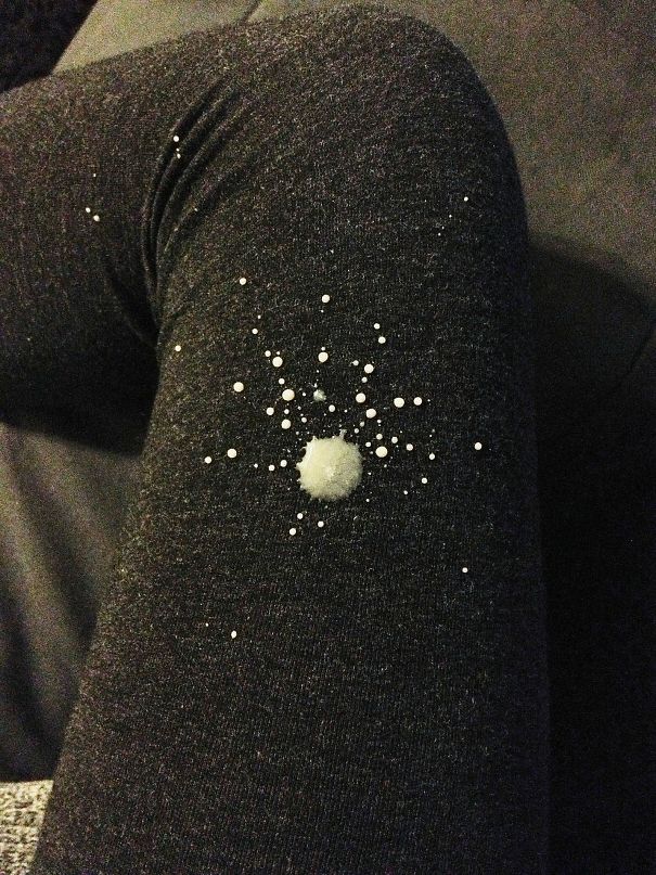 My Chocolate Wine Spill Made Art On My Yoga Pants