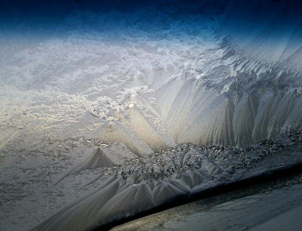 My Frozen Windshield Looks Like A Bob Ross Painting