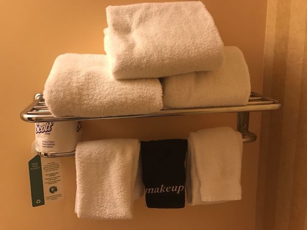Hotel I'm Staying At Has A Separate Towel To Take Off Makeup