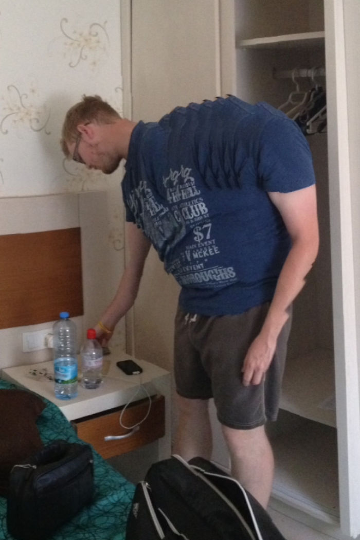 So My Boyfriend Moved During A Panoramic Picture Of Our Hotel Room