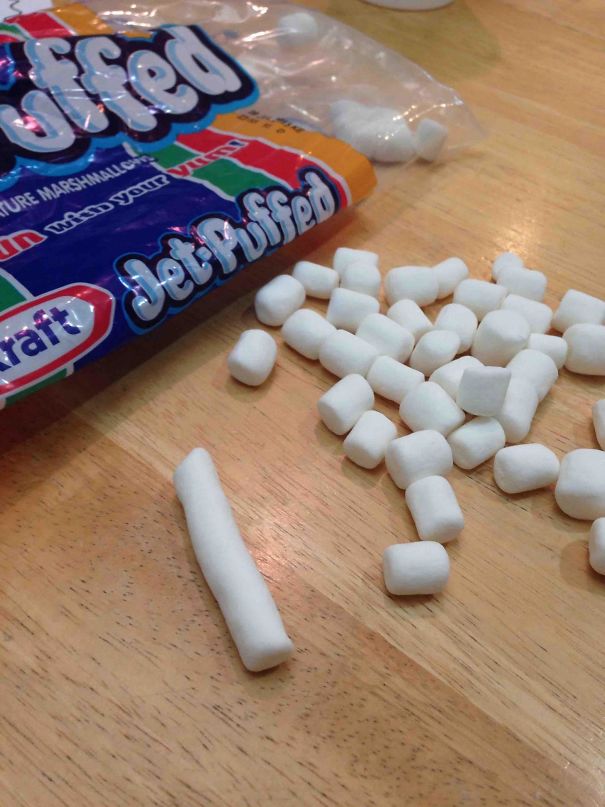 Stumbled Upon An Extra Long Marshmallow Today