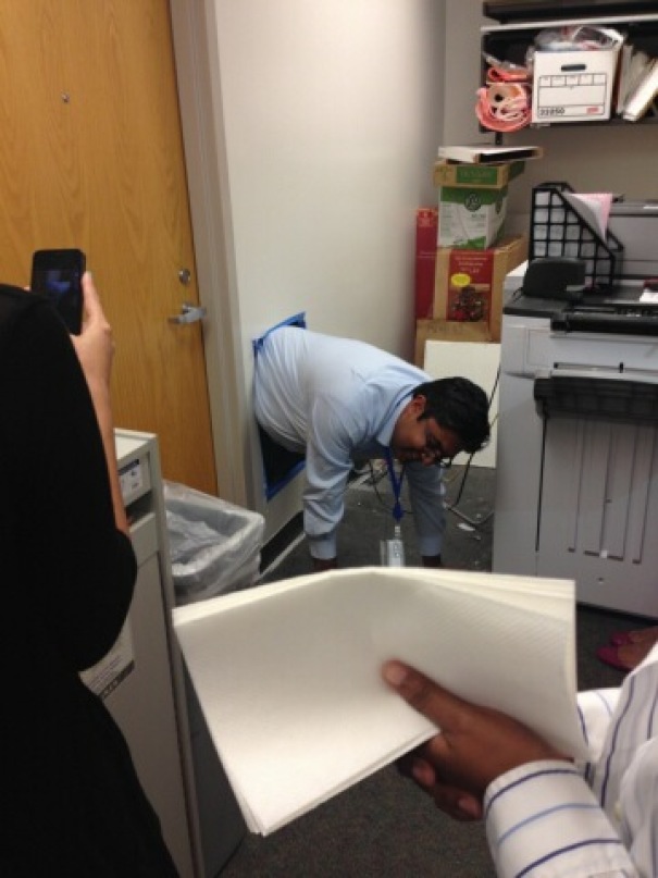 Boss Got Locked In His Office And A Section Of The Wall Had To Be Cut Out