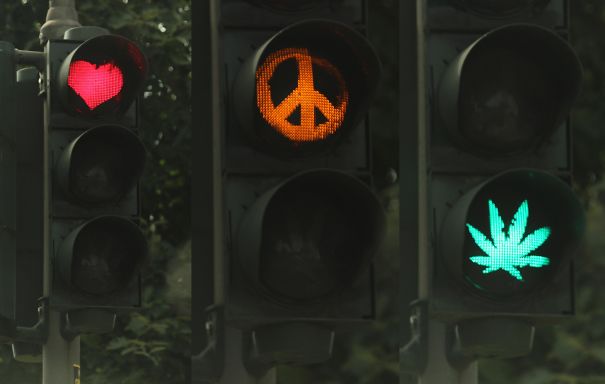 A Traffic Light In Aachen, Germany