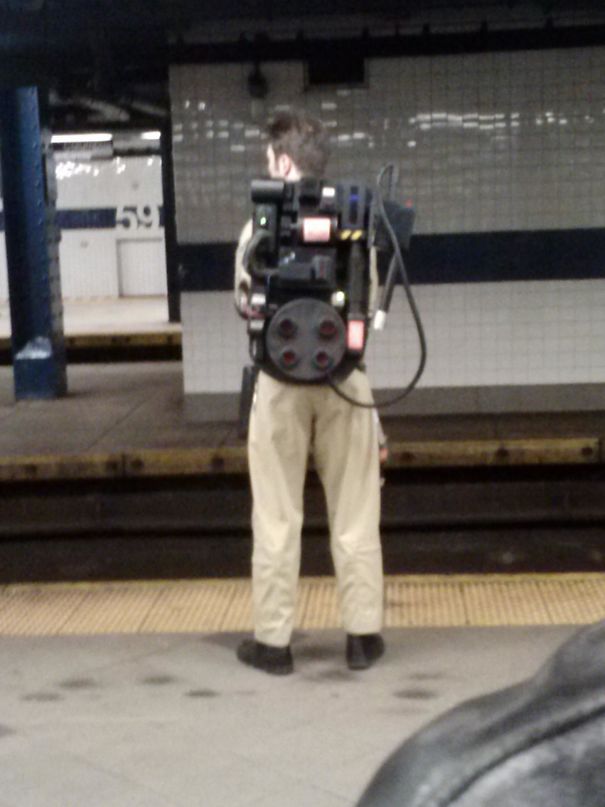 Came Back To NYC For Spring Break. Saw This Guy On The Subway Platform