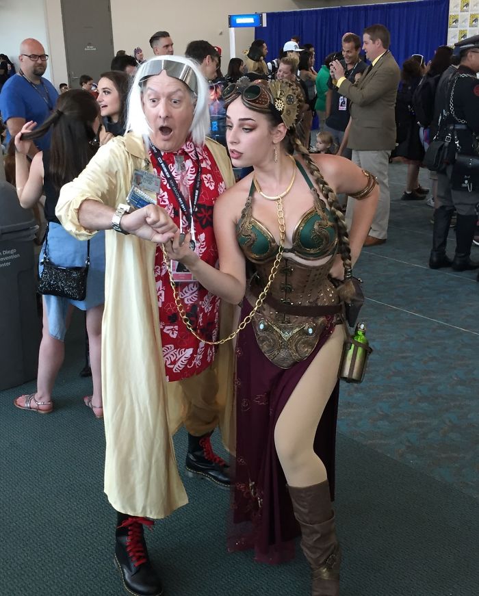Steampunk Slave Leia And Dr. Emmett Brown