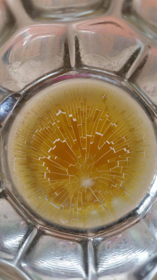 This Orange Juice Dried And Cracked Into A Pretty Pattern