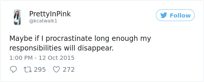 Procrastination Tweet