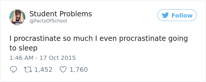 Procrastination Tweet