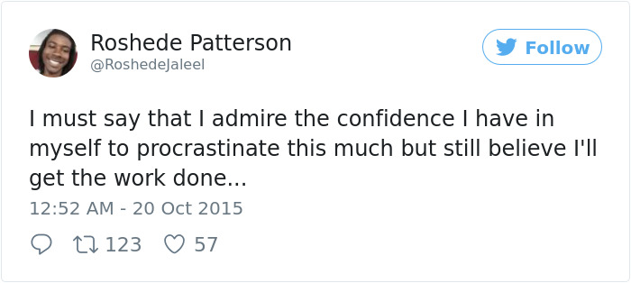 Procrastination Tweet