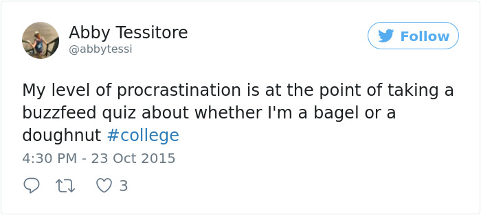 Procrastination Tweet