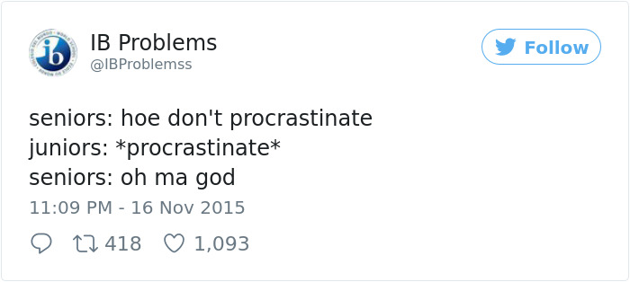 Procrastination Tweet