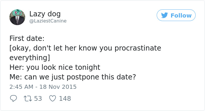 Procrastination Tweet