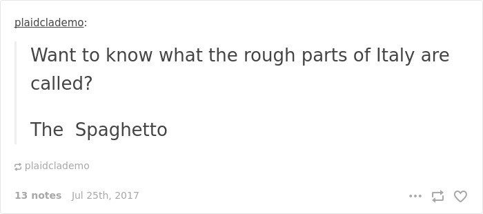 Joke about rough parts of italy 