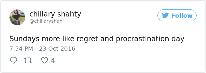 Procrastination Tweet