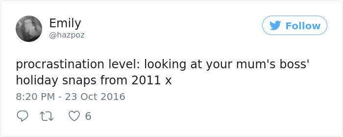 Procrastination Tweet