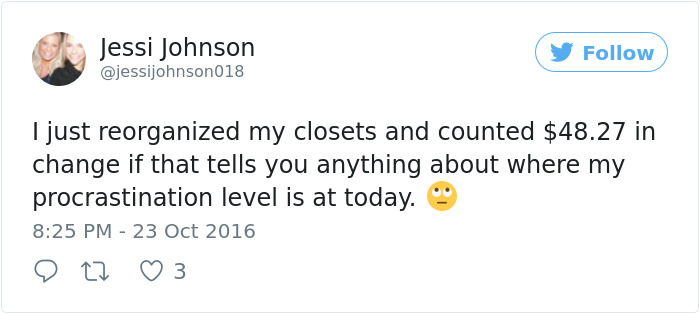 Procrastination Tweet