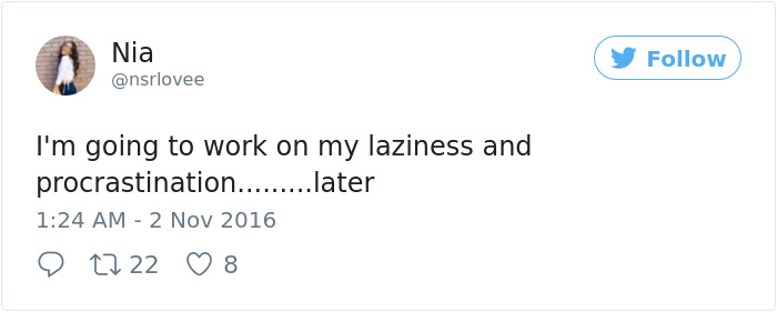 Procrastination Tweet