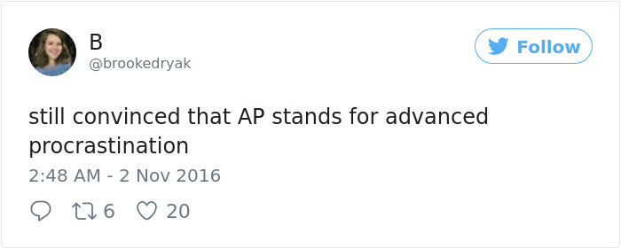 Procrastination Tweet