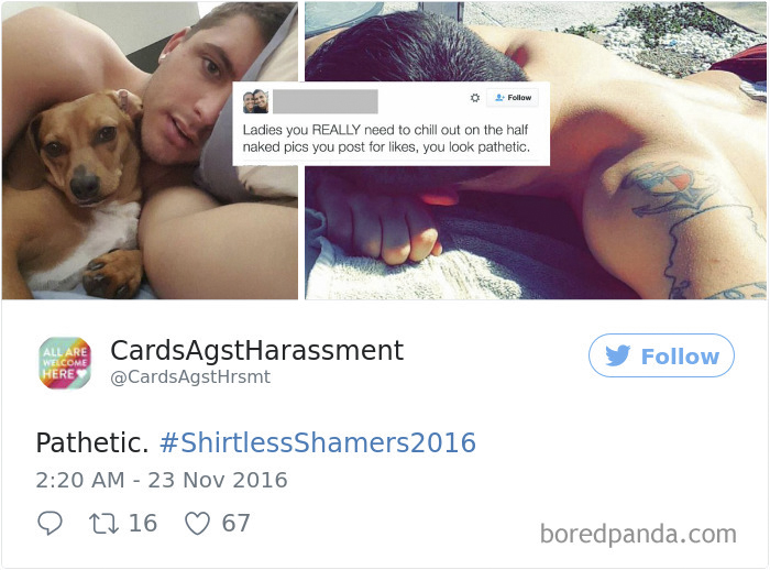 A Woman Is Mocking The Shirtless Dudes