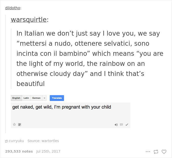 Joke about italian saying 'I love you"