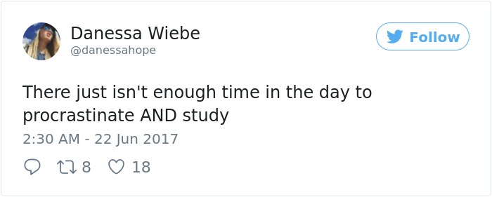 Procrastination Tweet